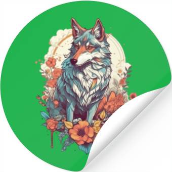 Discover Colorful Wolf Stickers