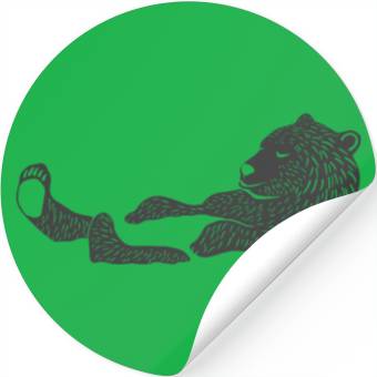 Discover bathing grey bear Stickers