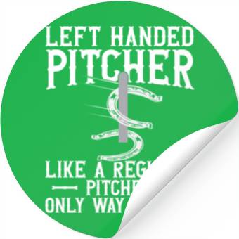 Discover Left Hander Pitcher Horseshoe Pitching Stickers