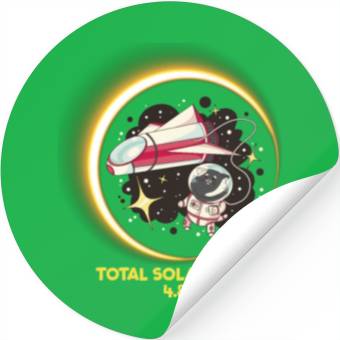 Discover Total Solar Eclipse 4.8.24 Kids Cat Eclipsecat ecl Stickers