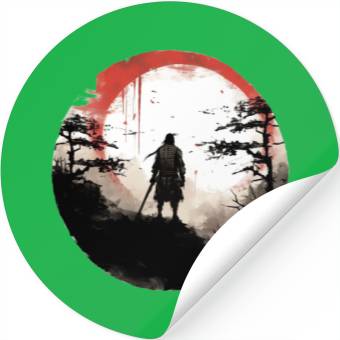 Discover Samurai Sunset Stickers