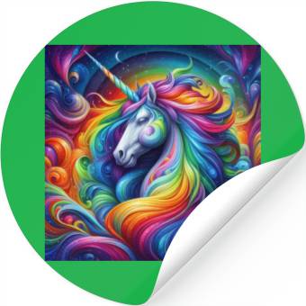 Discover Unicorn rainbow Stickers