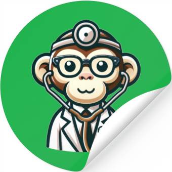 Discover Cute Monkey Doctor Stickers