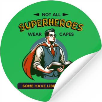 Discover Superhero Librarian - Library Card Stickers