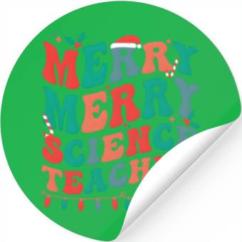 Discover Merry Science Teacher Science Teaching Py Stickers