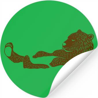 Discover bathing brown bear Stickers