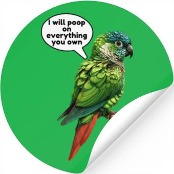 Discover Green Cheeked Conure meme funny Stickers