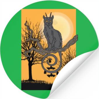 Discover Cat Full Moon Cat Parent Gift Stickers