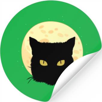 Discover Cat Full Moon Cat Owner Gift Stickers