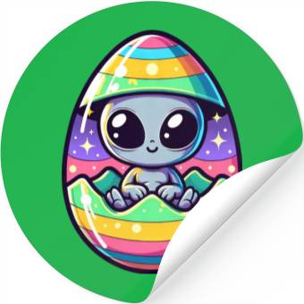 Discover Alien Easter Egg Hatching: Colorful Surprise Stickers