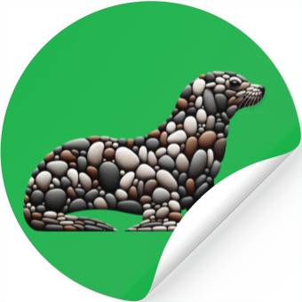 Discover Pebble Seal Silhouette Stickers