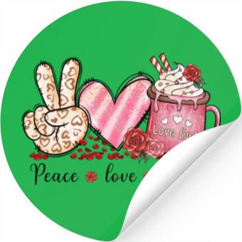 Discover Peace Love Coffee Stickers
