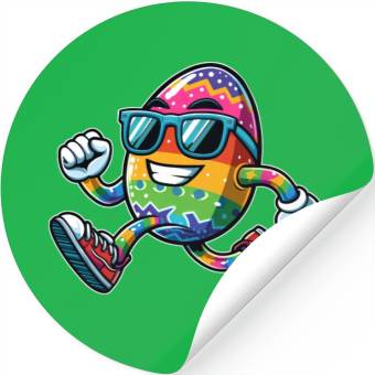 Discover Easter Egg Easter Egg Running Race Jogging Jogger Stickers