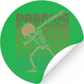 Discover Dabbing Skeleton Type Rainbow Stickers