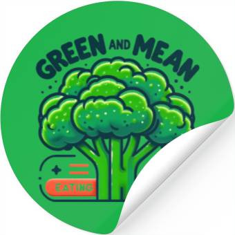 Discover Broccoli: Green and Mean Eating Machine Stickers