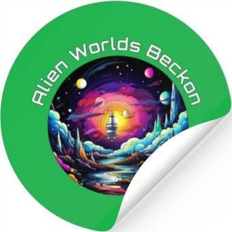 Discover Alien Worlds Beckon Stickers