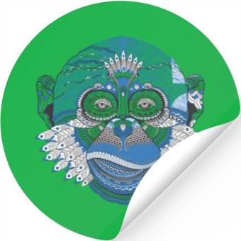 Discover Monkey Mandala Art Stickers