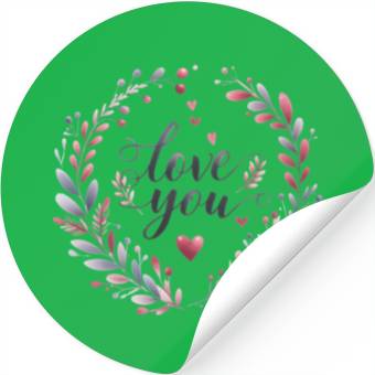 Discover Love you typography Stickers design