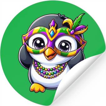 Discover Mardi Gras Penguin Party Stickers