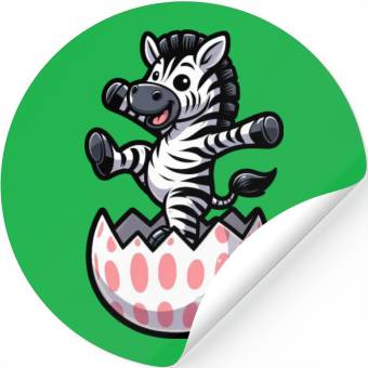 Discover Easter Zebra Comic Easter Egg Stickers