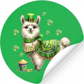 Discover Irish LLama St Patrick Day Stickers