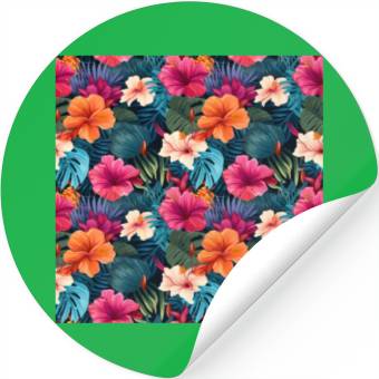 Discover Exotic Hibiscus Botanical Pattern Stickers