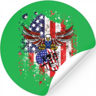Discover American eagle skull Stickers