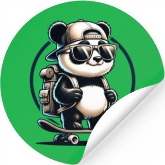 Discover Panda on Skateboard Stickers