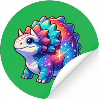 Discover Cute Galaxy Ankylosaurus Stickers