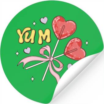 Discover Valentine's Day Heart Lollipop Stickers