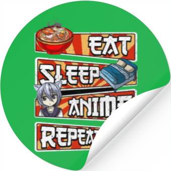 Discover eat sleep anime repeat cute lovers obsessed Stickers