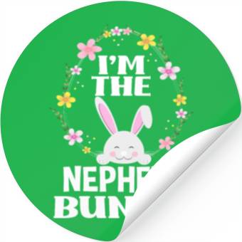 Discover I Am Nephew Easter Bunny Flower Wreath Easter Stickers