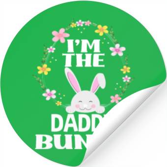 Discover I Am Daddy Easter Bunny Flower Wreath Easter Stickers