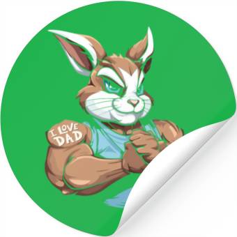 Discover Rabbit I Love Dad Stickers