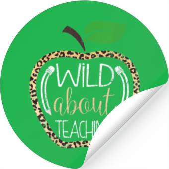 Discover Wild About Teaching Leopard Print School Teacher Stickers