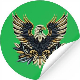 Discover Regal Eagle Wings Embroidered Stickers