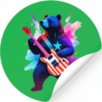Discover Merica Bear - Rock'n Out! Stickers