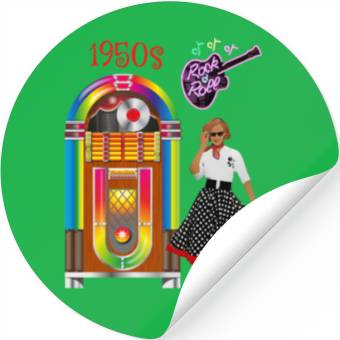 Discover Rock and Roll Vintage Jukebox Stickers