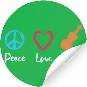 Discover Peace Love Violin Stickers