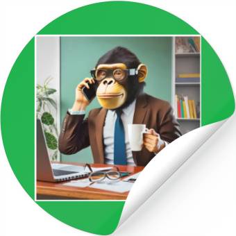 Discover Monkey in business Stickers