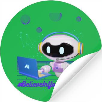 Discover BelieveInYourCircuits AI Computer Robotic Art Stickers