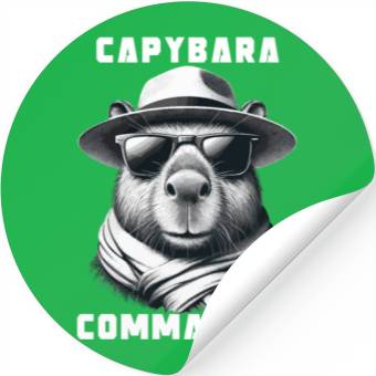 Discover Capybara With Sunglasses Capybara Commander Stickers
