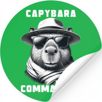 Discover Capybara With Sunglasses Capy Commander Stickers