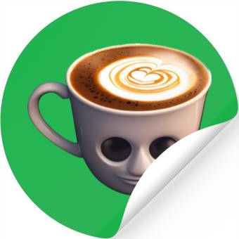 Discover Creepy Coffee Cup Stickers