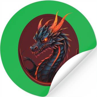 Discover GEOMETRIC DARK DRAGON Stickers