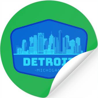 Discover DETROIT SKYLINE BADGE Stickers