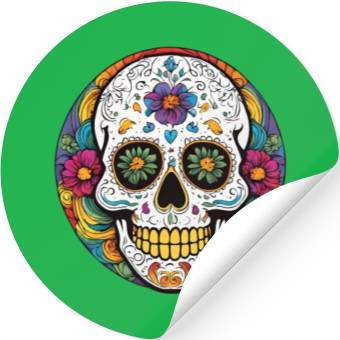 Discover Sugar skull rainbow Stickers
