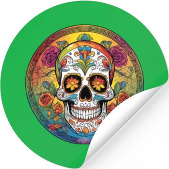 Discover Sugar skull rainbow Stickers