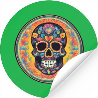 Discover Sugar skull rainbow Stickers