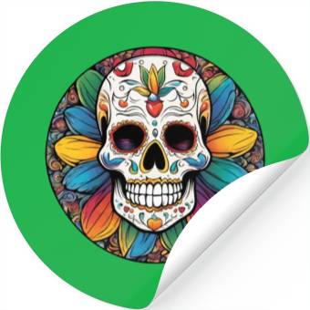 Discover Sugar skull rainbow Stickers